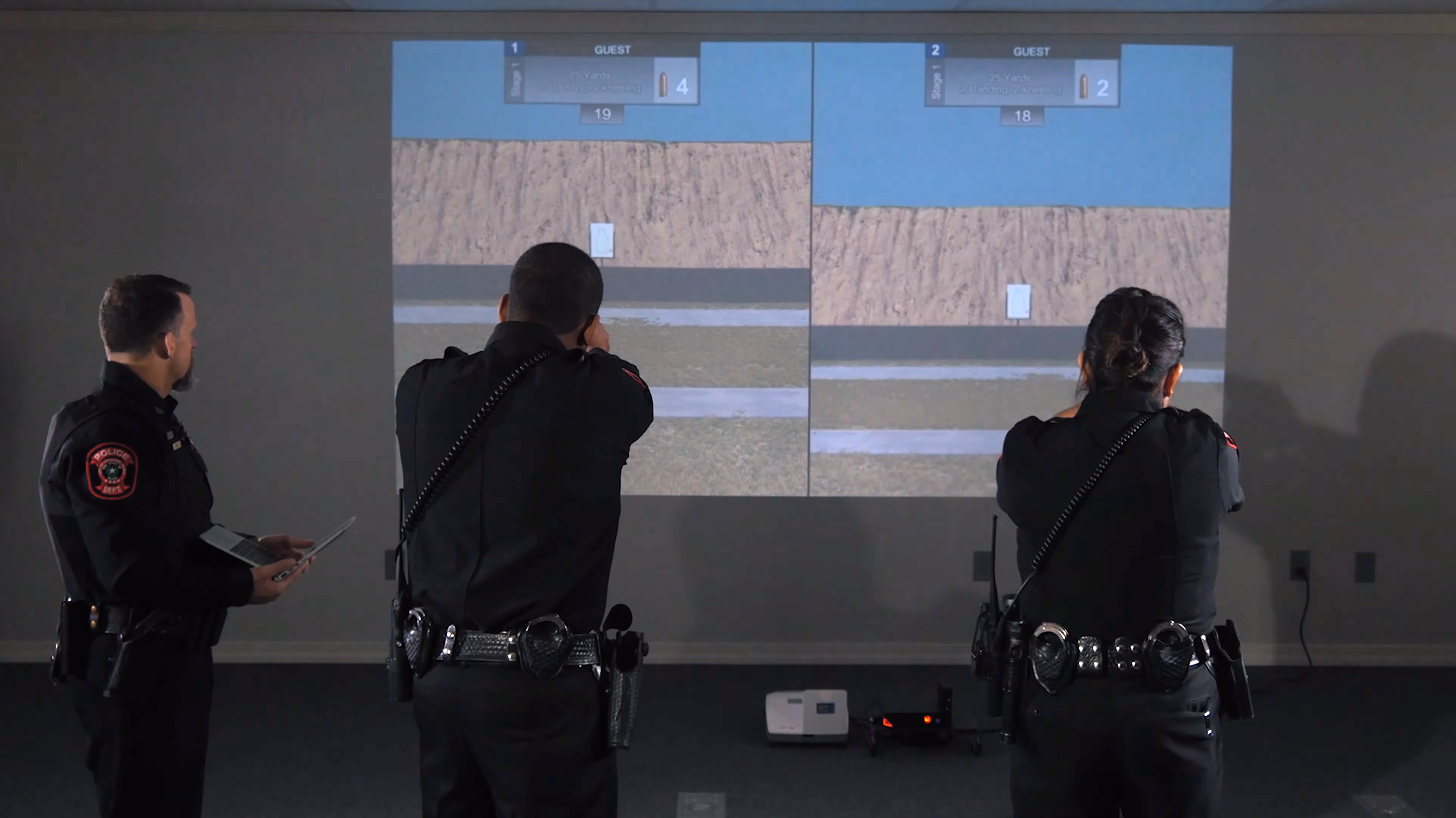 Officers on PMI marksmanship lanes